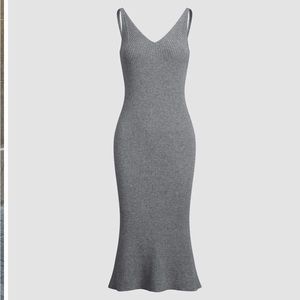 Commense solid ribbed sweater dress